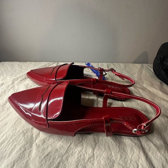 Cider Red Patent Slingback Loafers - Picture 3 of 4